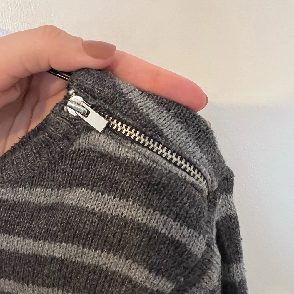 Gap Striped Knit Sweater with Zippers, M